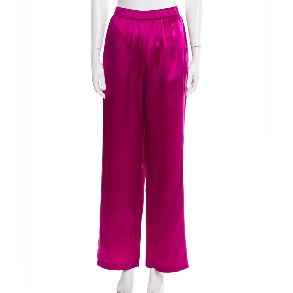 SABLYN Magenta Pink Silk Wide Leg Pants